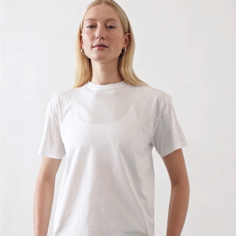 Athleta White True Cotton Tee